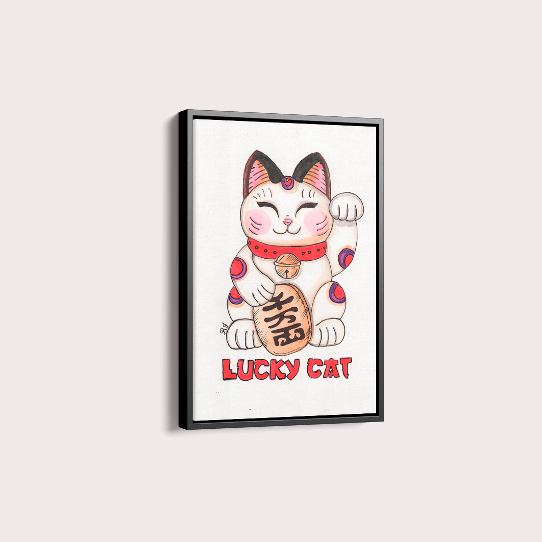 Quadro Lucky Cat por Rayana Karoline
