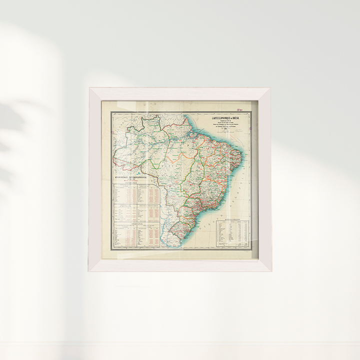 Quadro Mapa Vintage Brasil 1911