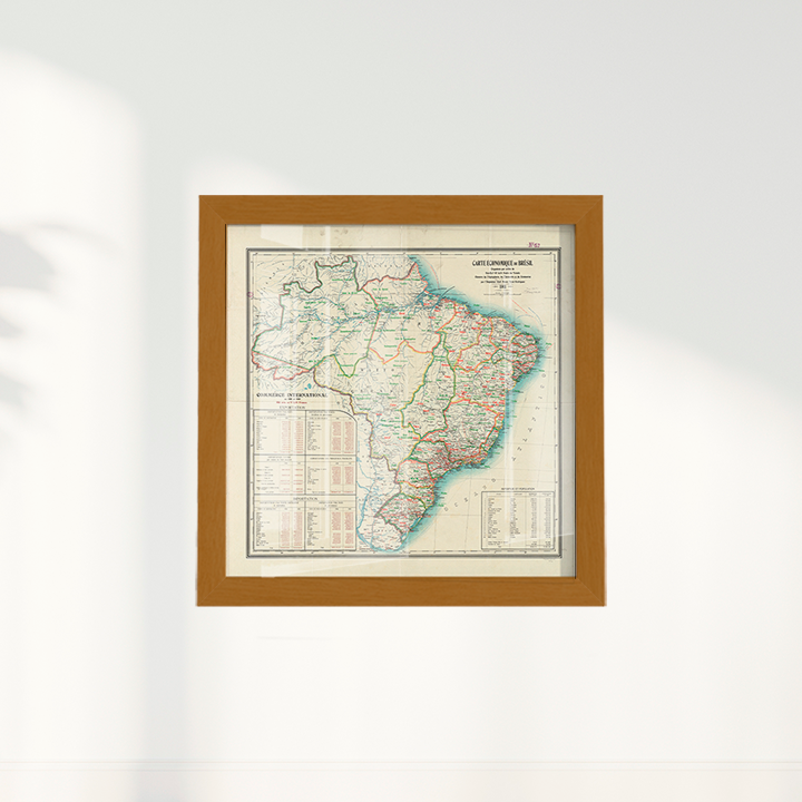 Quadro Mapa Vintage Brasil 1911