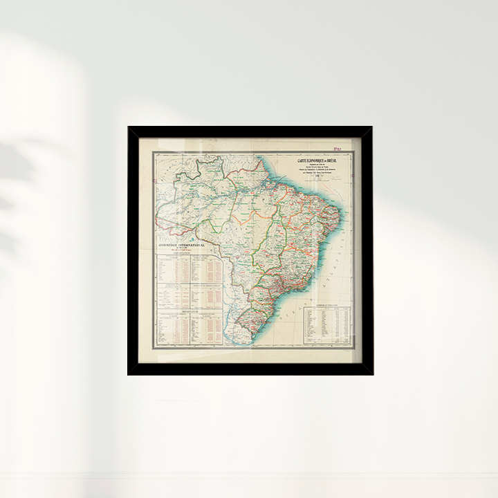 Quadro Mapa Vintage Brasil 1911