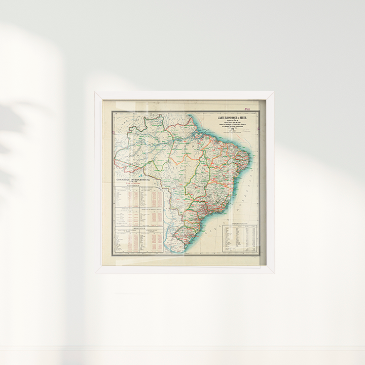 Quadro Mapa Vintage Brasil 1911