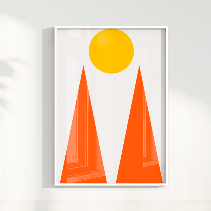 Quadro Geométrico Pôr do sol Montanhas por Flávia Miranda