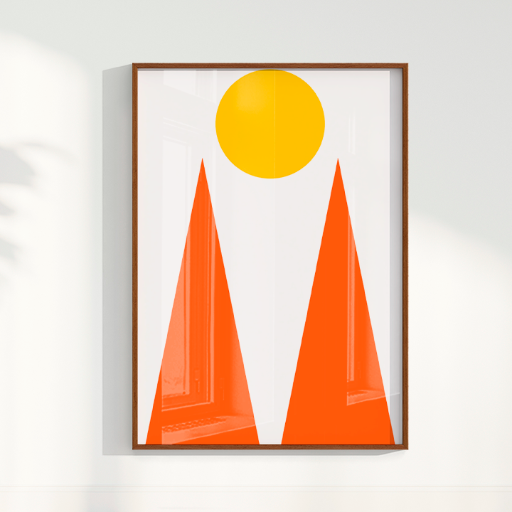 Quadro Geométrico Pôr do sol Montanhas por Flávia Miranda