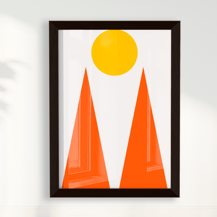 Quadro Geométrico Pôr do sol Montanhas por Flávia Miranda