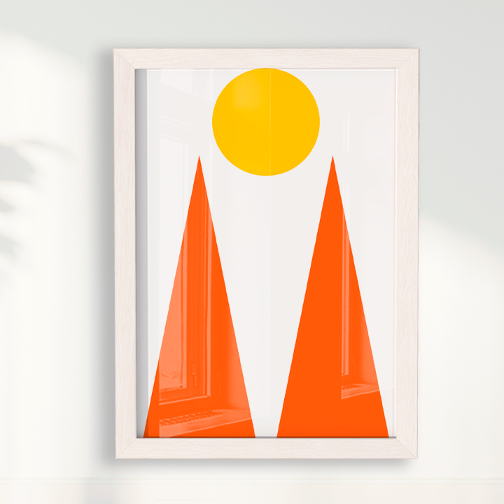 Quadro Geométrico Pôr do sol Montanhas por Flávia Miranda