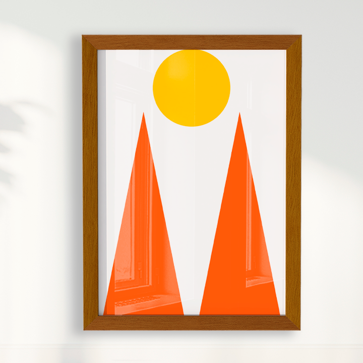 Quadro Geométrico Pôr do sol Montanhas por Flávia Miranda