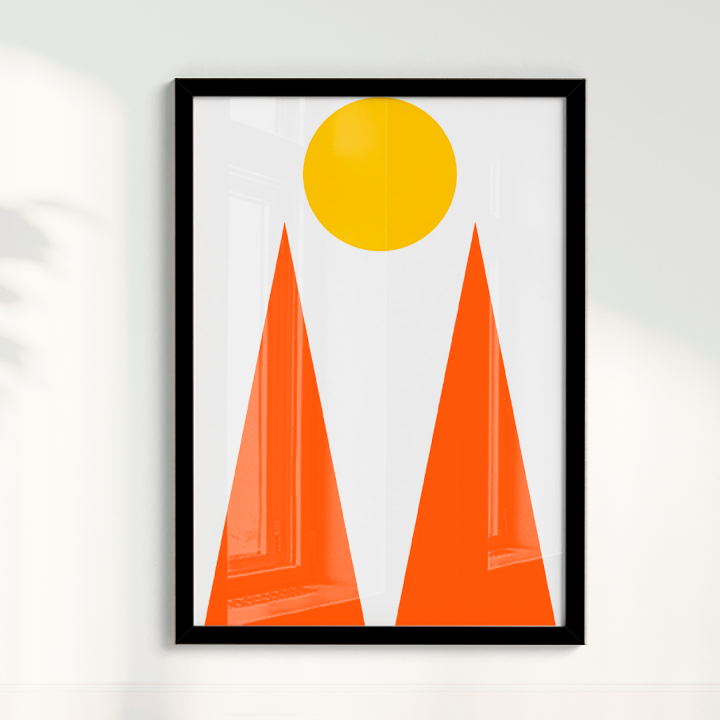 Quadro Geométrico Pôr do sol Montanhas por Flávia Miranda