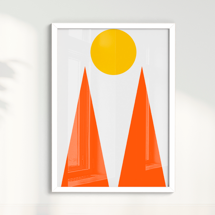 Quadro Geométrico Pôr do sol Montanhas por Flávia Miranda