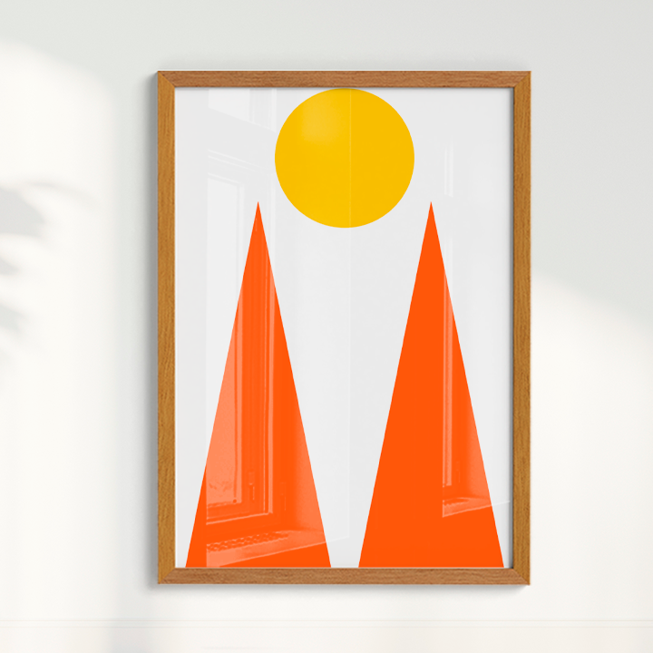 Quadro Geométrico Pôr do sol Montanhas por Flávia Miranda