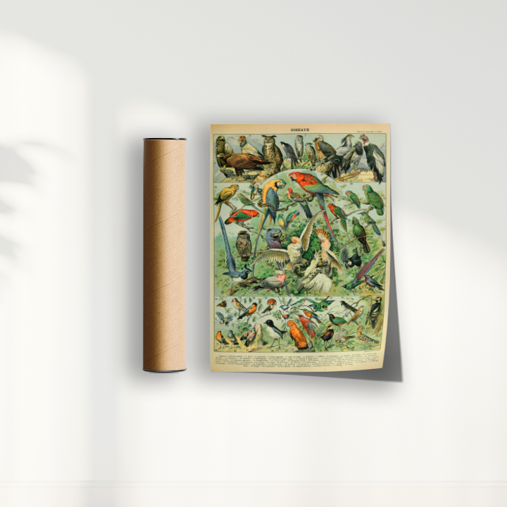 Quadro Oiseaux - Aves vintage 2