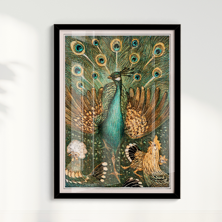 Quadro Pavão vintage