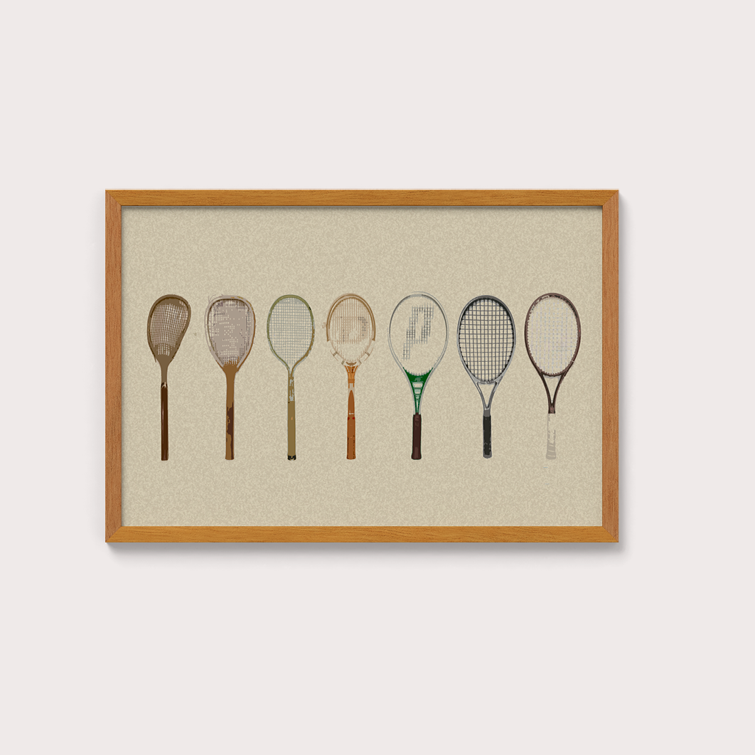 Quadro Raquetes Tamanho A4 Pronta Entrega