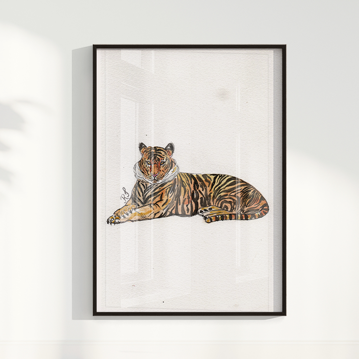 Quadro Tigre por aquarelando