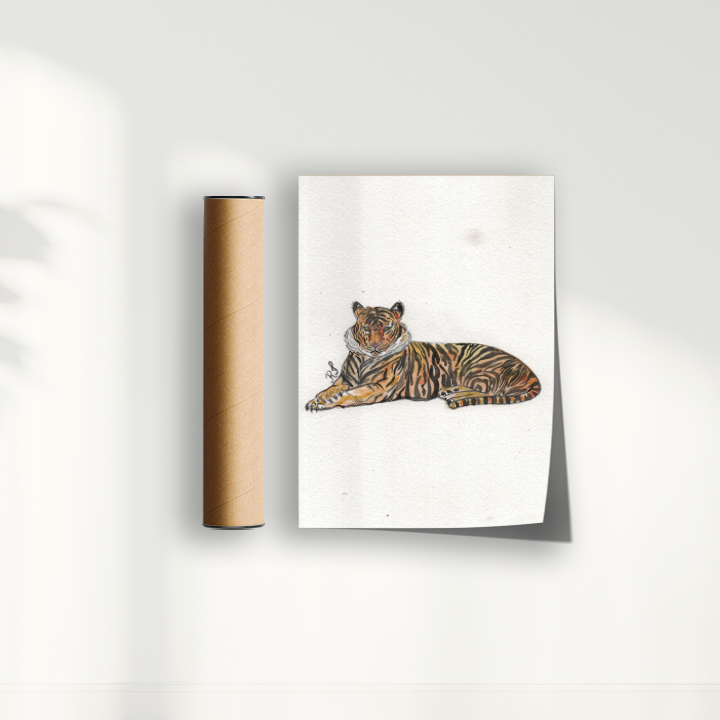 Quadro Tigre por aquarelando