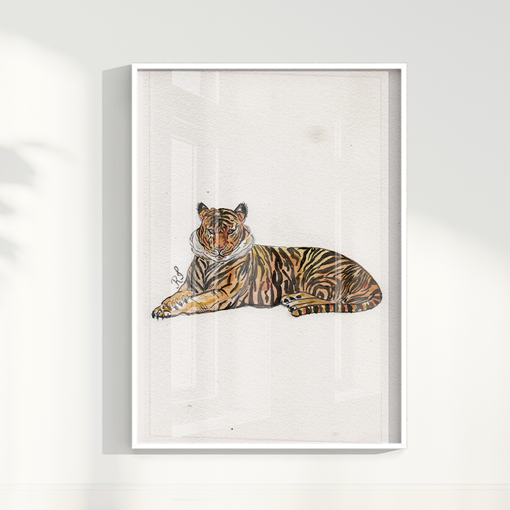 Quadro Tigre por aquarelando