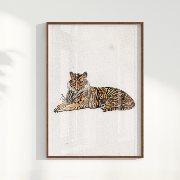 Quadro Tigre por aquarelando