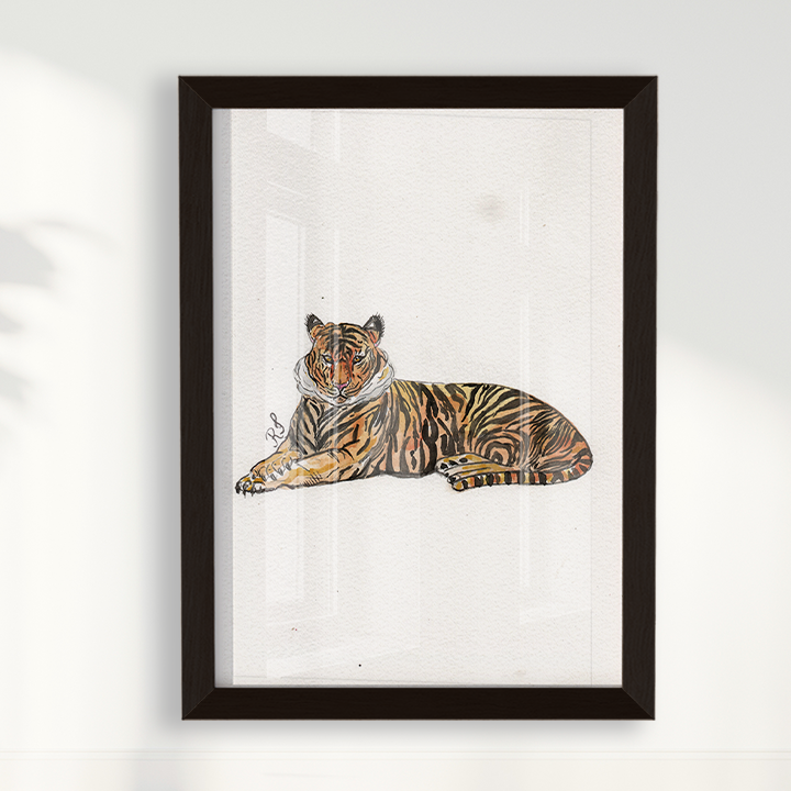 Quadro Tigre por aquarelando