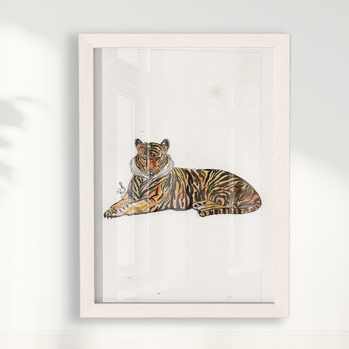 Quadro Tigre por aquarelando
