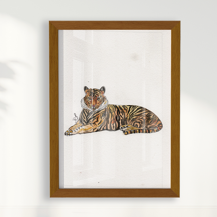 Quadro Tigre por aquarelando