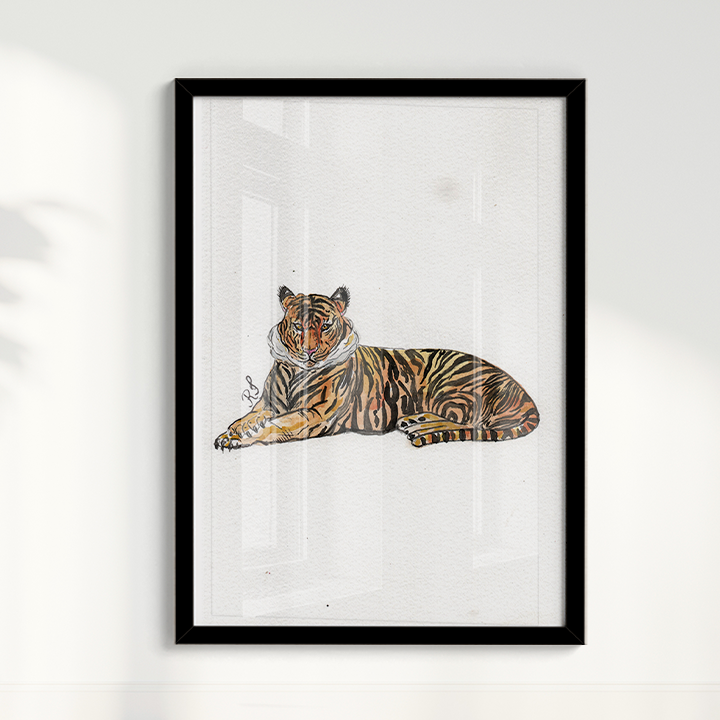 Quadro Tigre por aquarelando