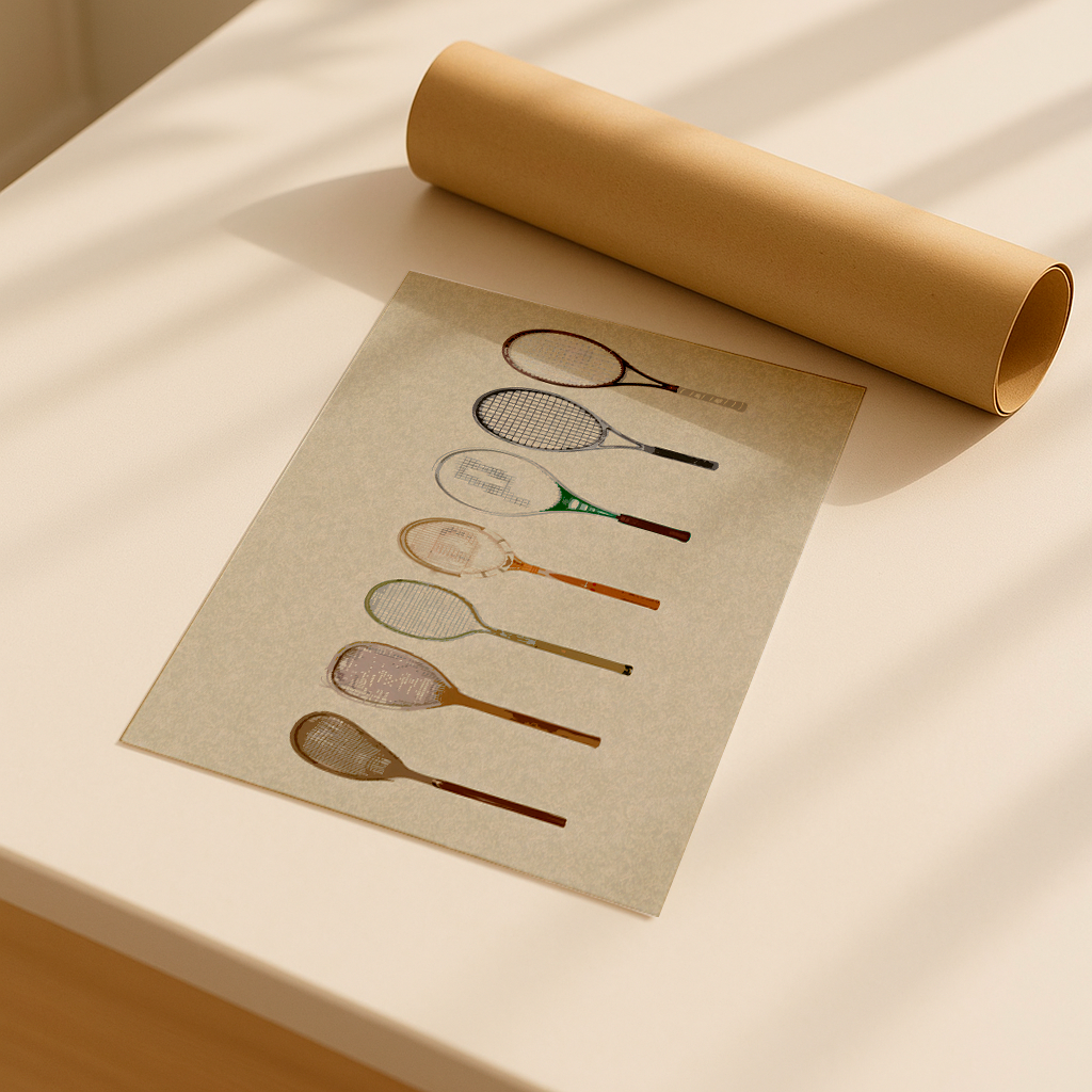 Print Raquetes de Tênis Tamanho A4