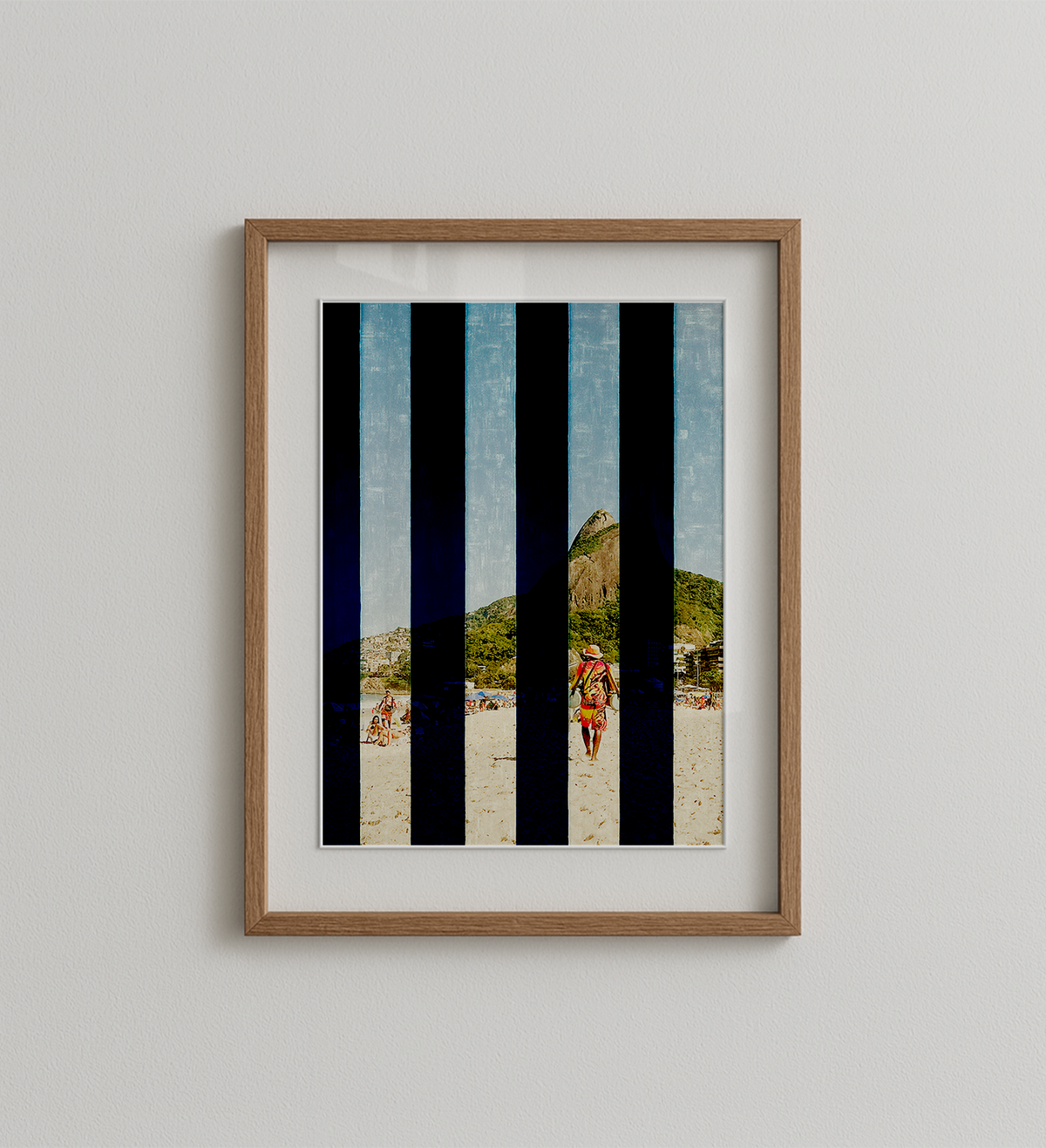 Quadro RIO - Entre Listras Azul por Larissa Heitmann Tiragem Limitada