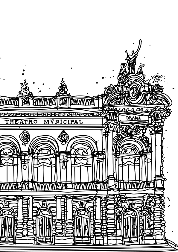 Quadro THEATRO SP por Samuel Choer