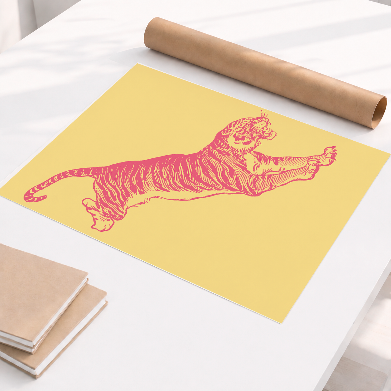 Print Tiger Yelloiw - A2 Pronta Enrega