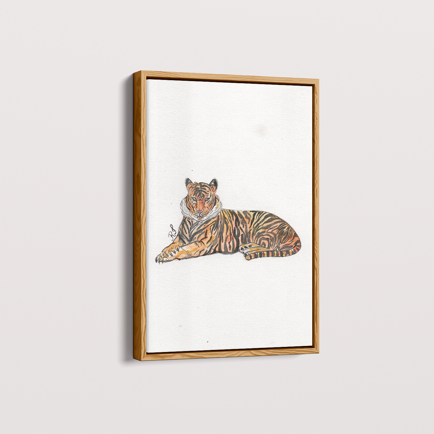 Quadro Tigre por aquarelando