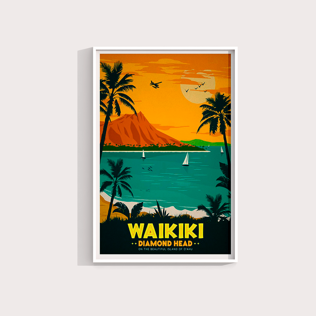Waikiki Vintage Poster - LARTESTUDIO