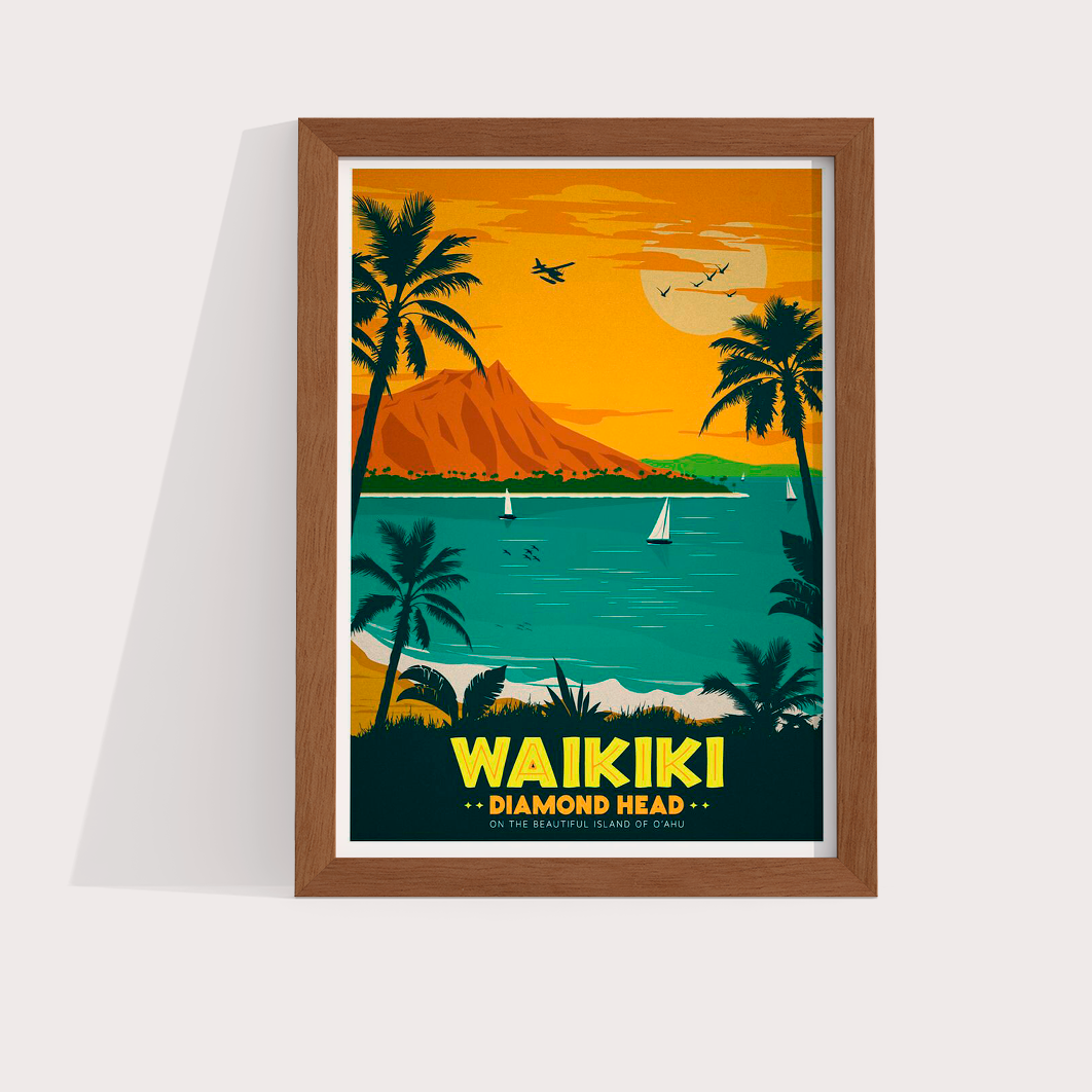 Waikiki Vintage Poster - LARTESTUDIO