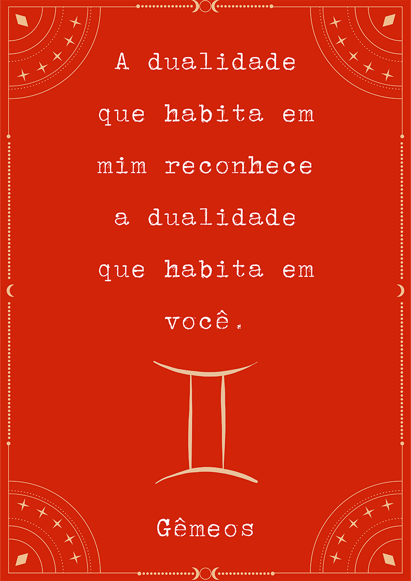 Frase Gêmeos por Joana Petribú - LARTESTUDIO