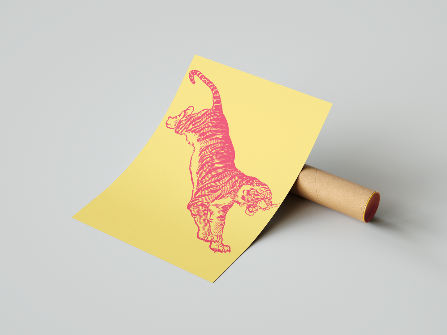POSTER TIGER - YELLOW - A2 - Pronta Entrega