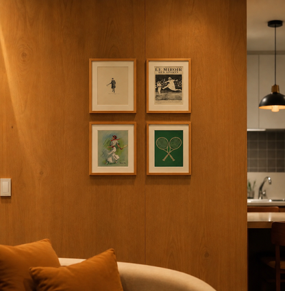 Composição de Quadros Vintage Tennis com Paspatur