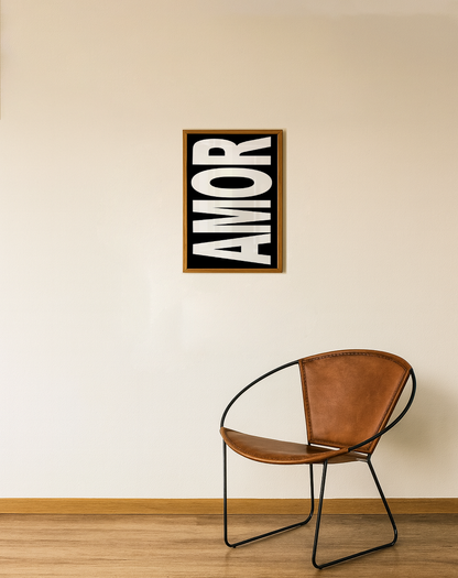 Quadro AMOR B&W Tamanho A3 pronta entrega