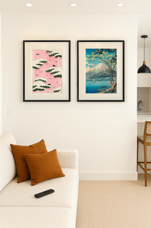 Composição de Quadros Vintage Japanese Art