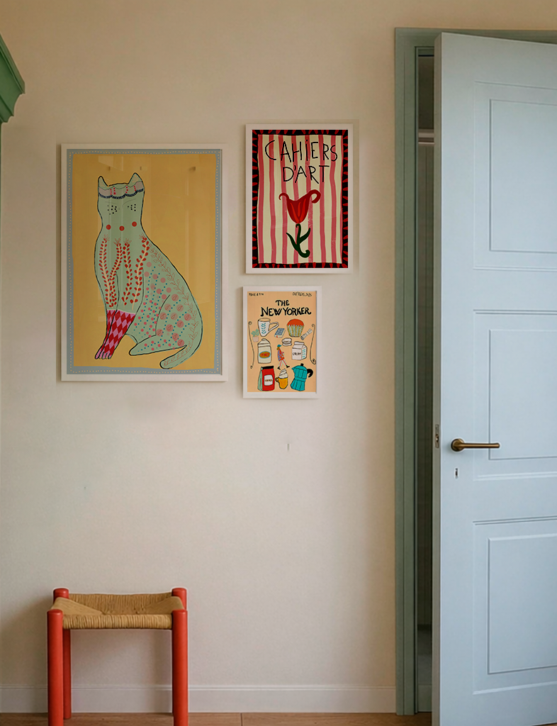 Composição de 3 Quadros - Cat