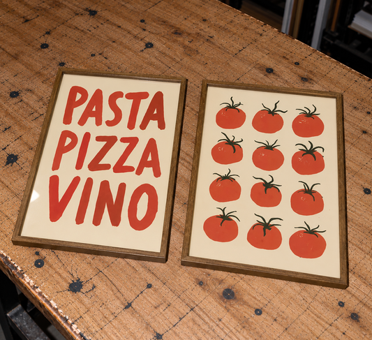 Composição Quadros Pizza Pomodoro - Tamanho A4