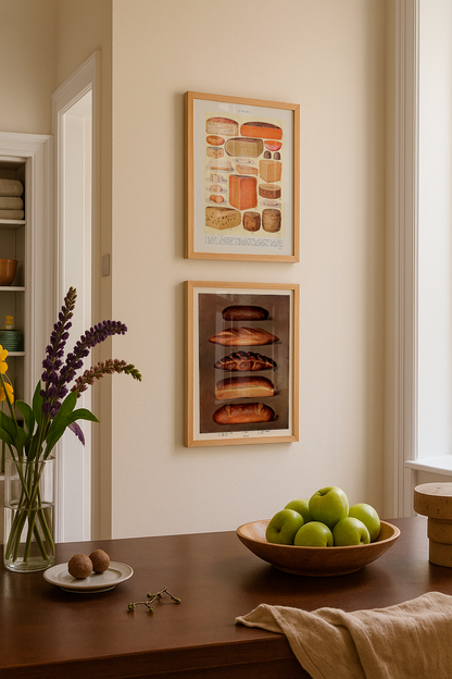 Composição Quadros Pão e Queijo Vintage