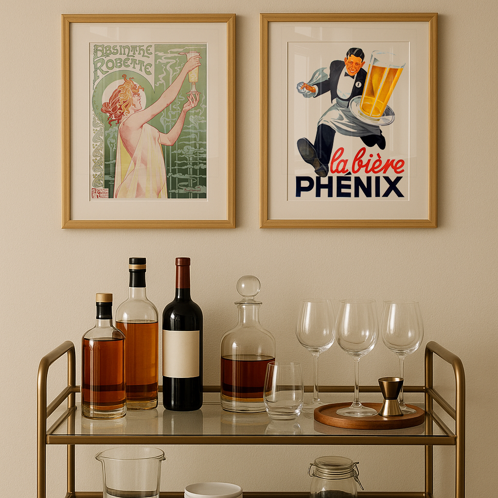 Composição de Quadros Vintage Bar I