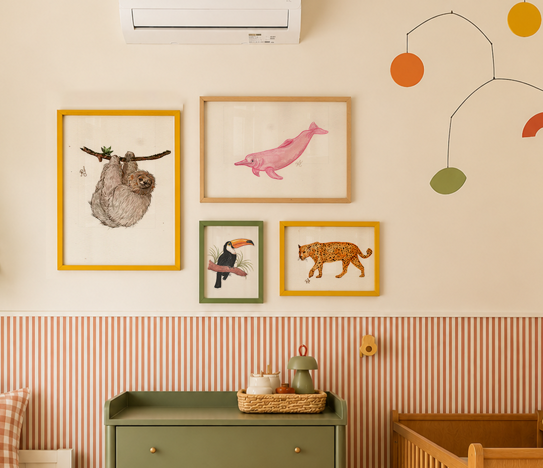 Composição de Quadros Fauna Brasileira I - Quarto Infantil