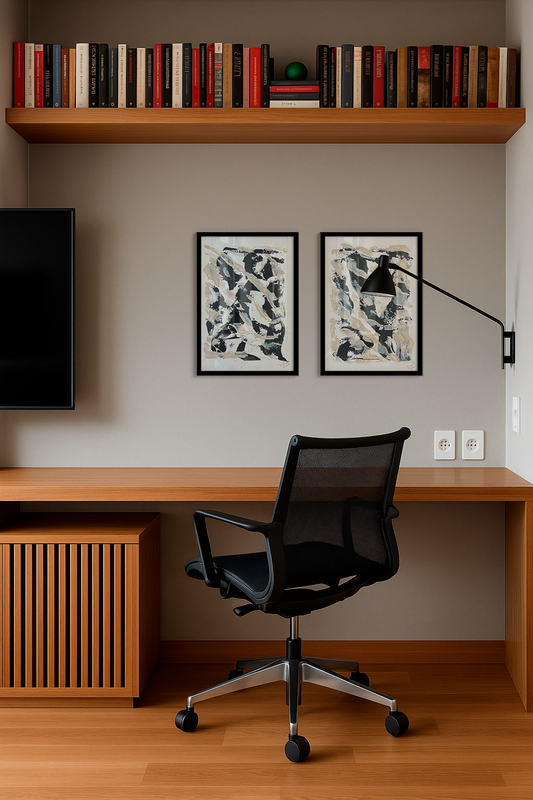 DÍPTICO Preto e Branco Quadros por D.H.G Abstracts
