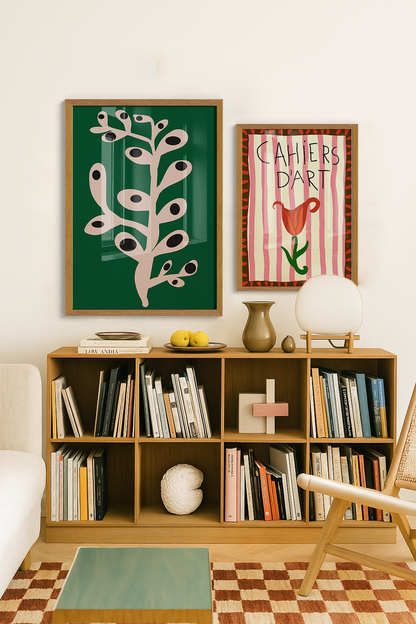 Composição Art - Verde e Rosa