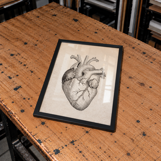 Quadro Heart Vintage tamanho A3 - Pronta Entrega