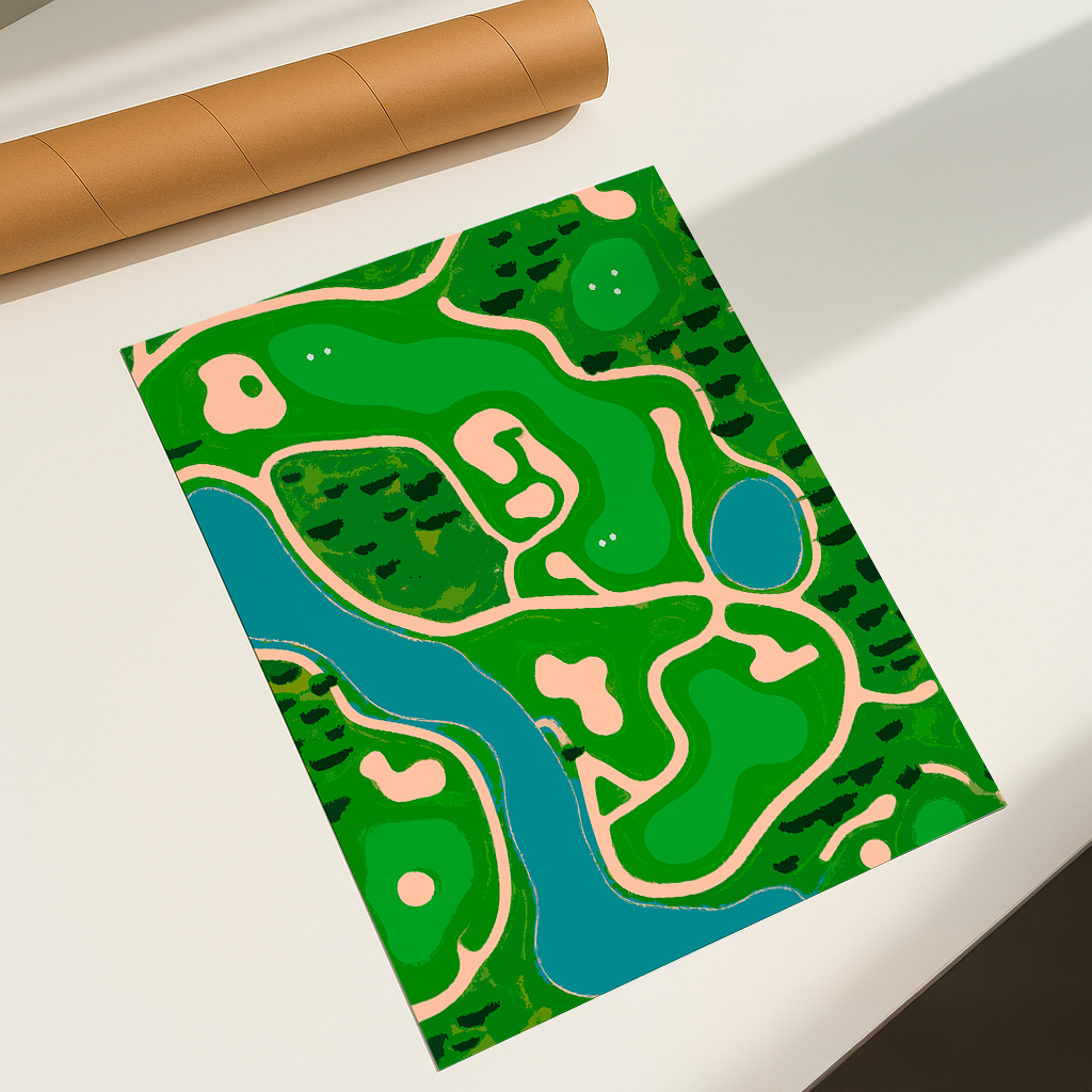 Print Campo de Golf A3 Pronta Entrega
