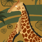 Girafa fundo Verde por Intui.Art