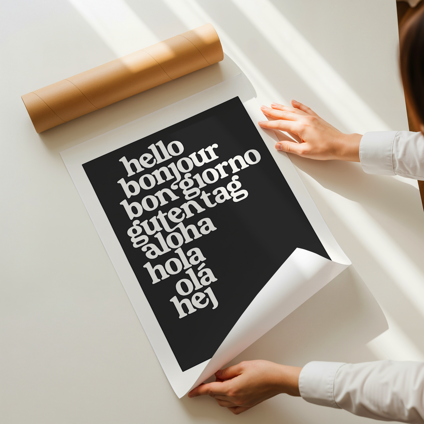 Poster Hello por Thiago Villas Boas pronta entrega Tamanho A3