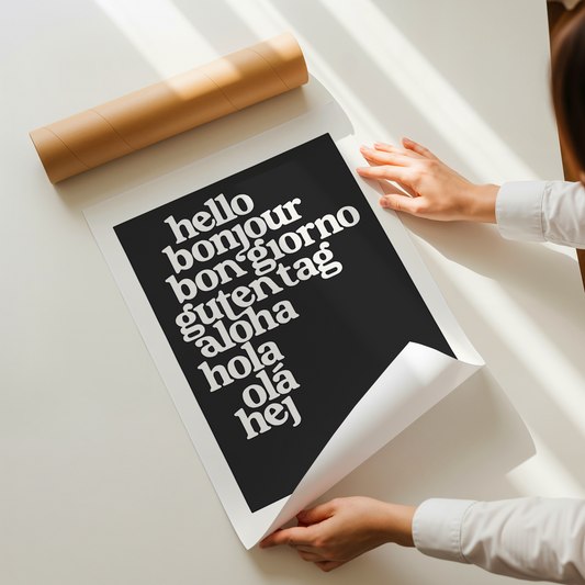 Poster Hello por Thiago Villas Boas pronta entrega Tamanho A3