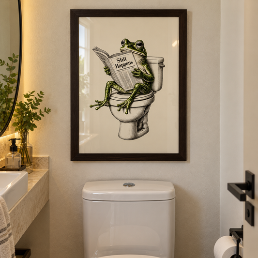 Quadro Sapo no lavabo