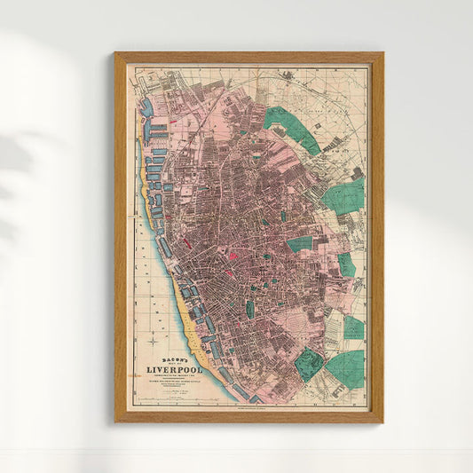 Quadro Mapa Vintage de Liverpool